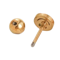 Oorbellen Smiley RVS goud- schroefsluiting