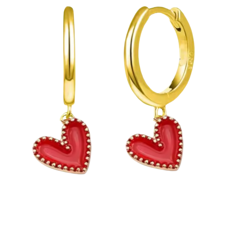 Oorbellen Shine & Love - 14K goudverguld hart