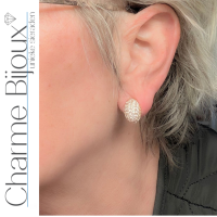 Clip oorbellen ovaal goudkleur luxe strass