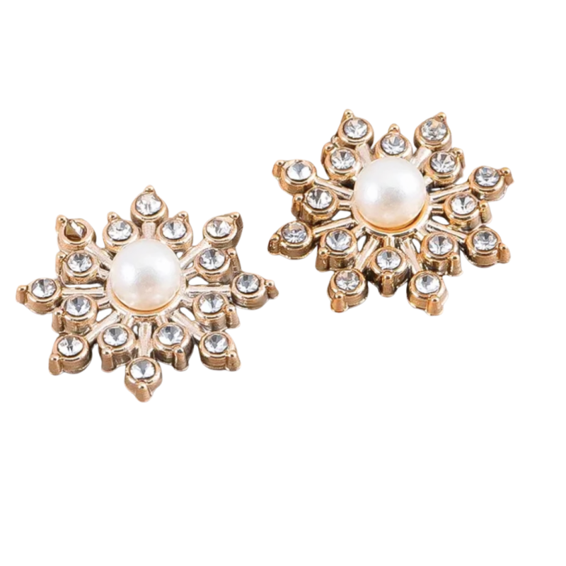 Clip oorbellen budget goudkleur ster parel 2 cm