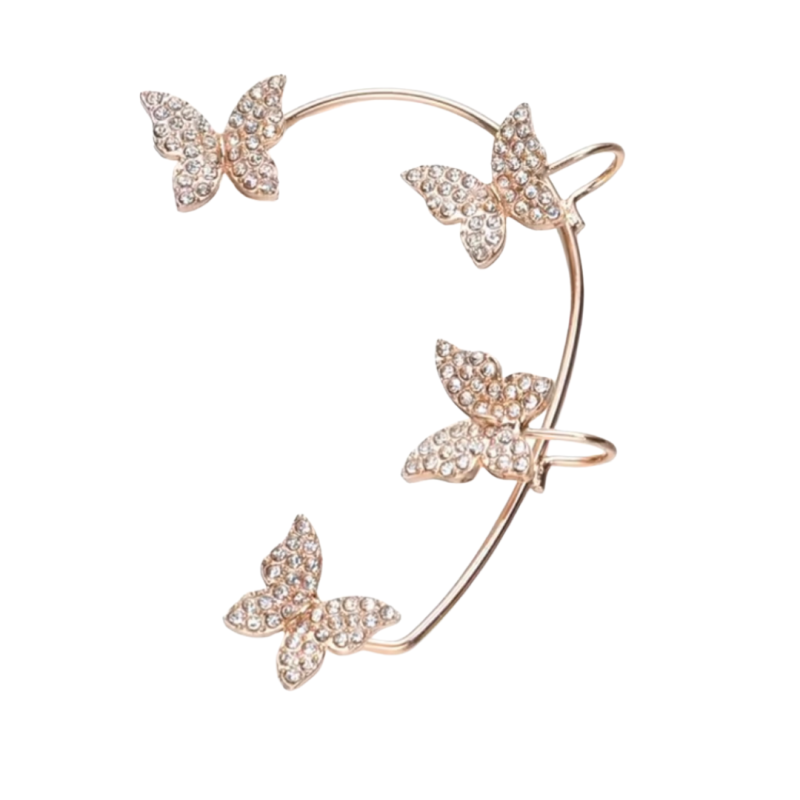 Linker vlinder klem strass goudkleurig