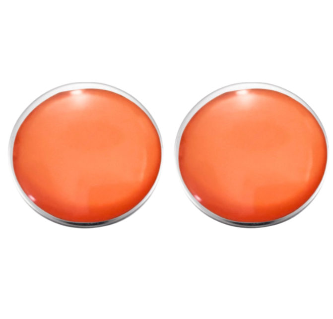 Clip oorbellen Oranje 2.5 cm zilverrand