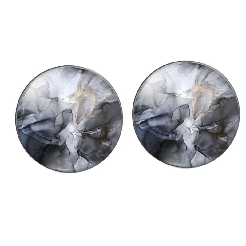 Clip oorbellen grijs 2 cm