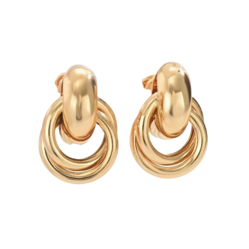 Clip oorbellen knoop Goudkleurig  2 cm