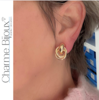 Clip oorbellen knoop Goudkleurig  2 cm