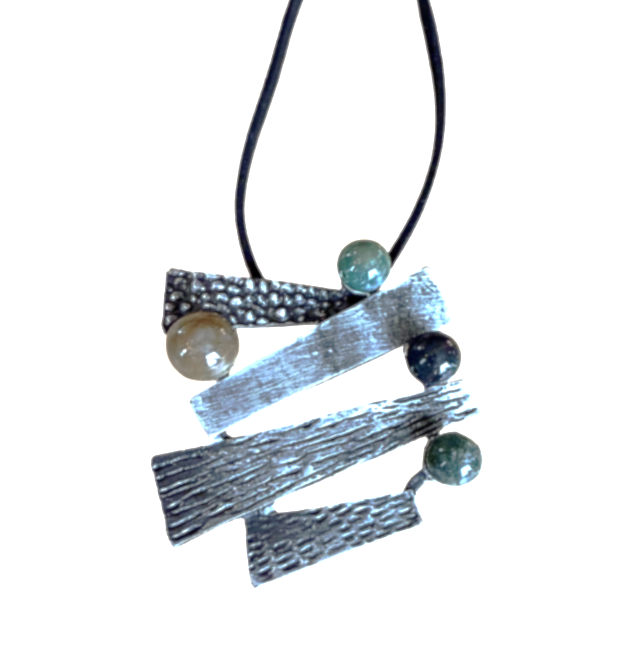 Ketting zilverkleur groen verstelbaar