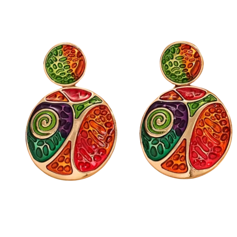 Oorbellen Rood goudkleur 4.5 cm Oorbellen Rood goudkleur 4.5 cm