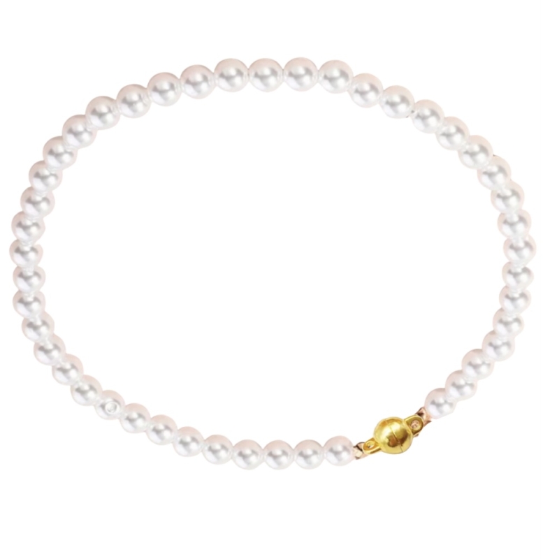 Magneet parel ketting goudkleurig 8 mm Magneet parel ketting goudkleurig 8 mm