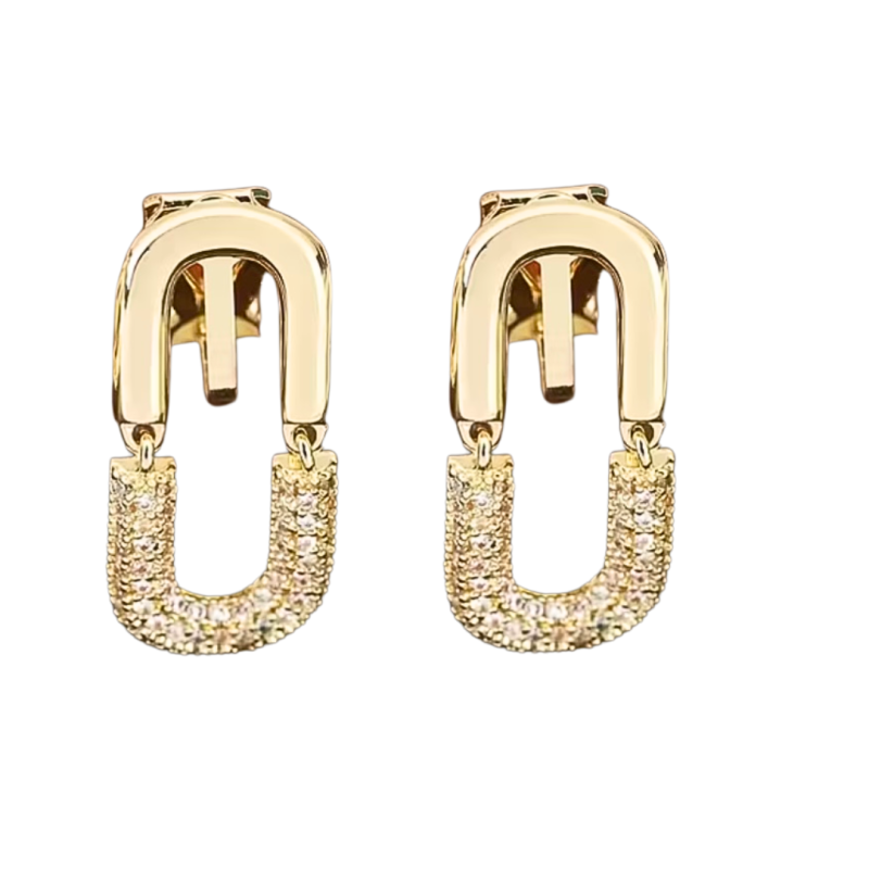 Clip oorbellen De Luxe goldplating zirkonia Clip oorbellen De Luxe goldplating zirkonia