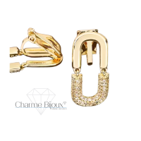 Clip oorbellen De Luxe goldplating  zirkonia