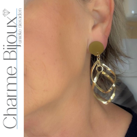 Clip oorbellen Nihala goudkleurig  4 cm