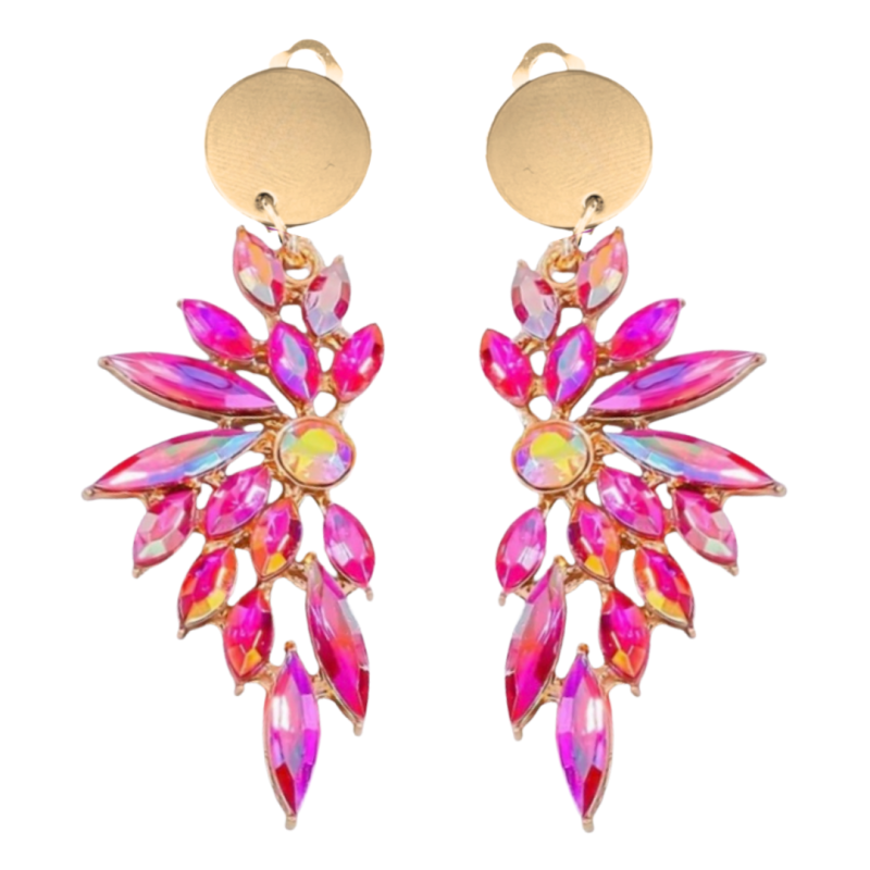 Clip oorbellen  Farley roze 6 cm