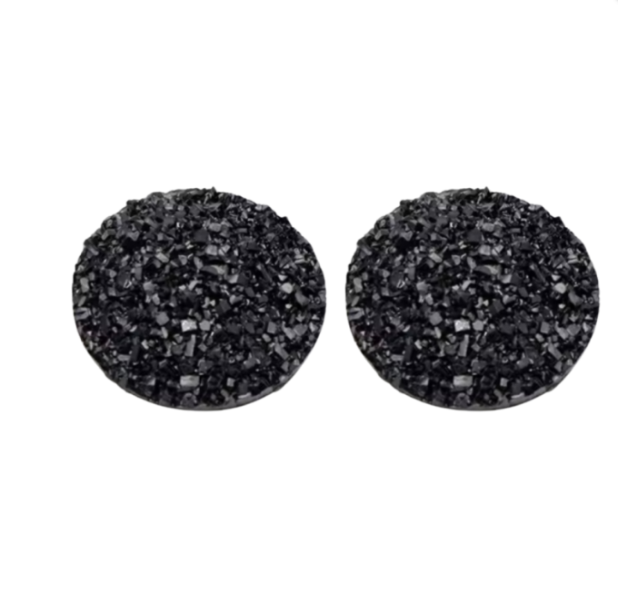 Clip oorbellen Lovata volledig kunststof zwart 2 cm