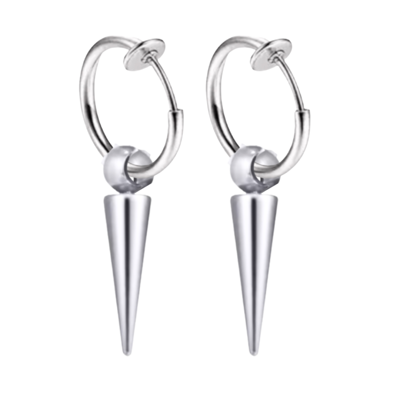 Klem oorbellen zilverkleur punt