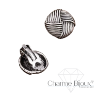 Clip Oorbellen metaal knot zilverkleur 1.5 cm