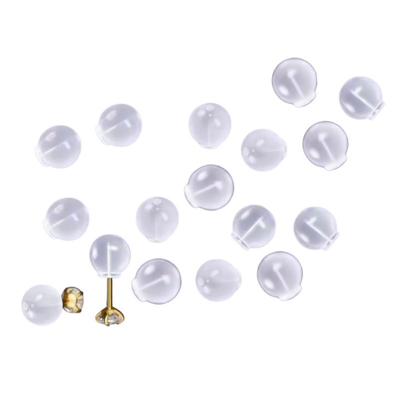 16 Anti Prik oorbel achterkantjes bolletje