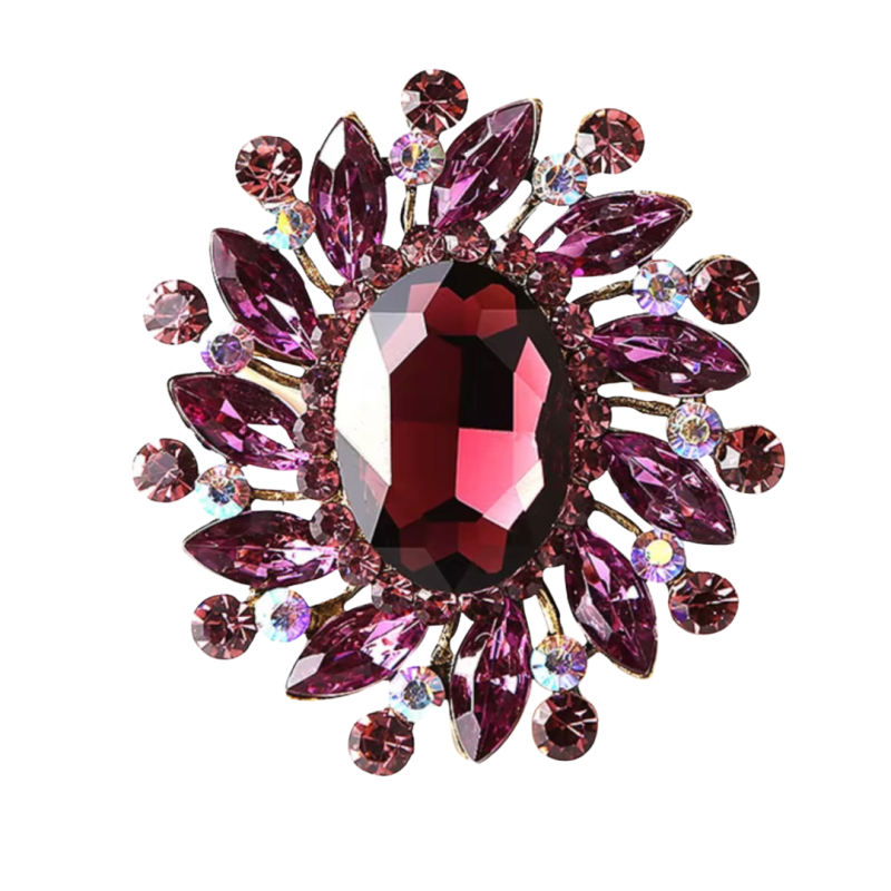 Broche Bordeaux rood 5 cm