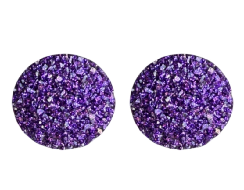 Clip oorbellen Lovata volledig  kunststof paars 2 cm