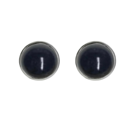 Magneet oorbellen zwart zilverrand 10 mm
