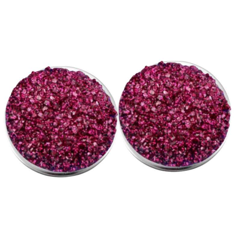 Clip oorbellen Lovata rood zilverrand 2 cm