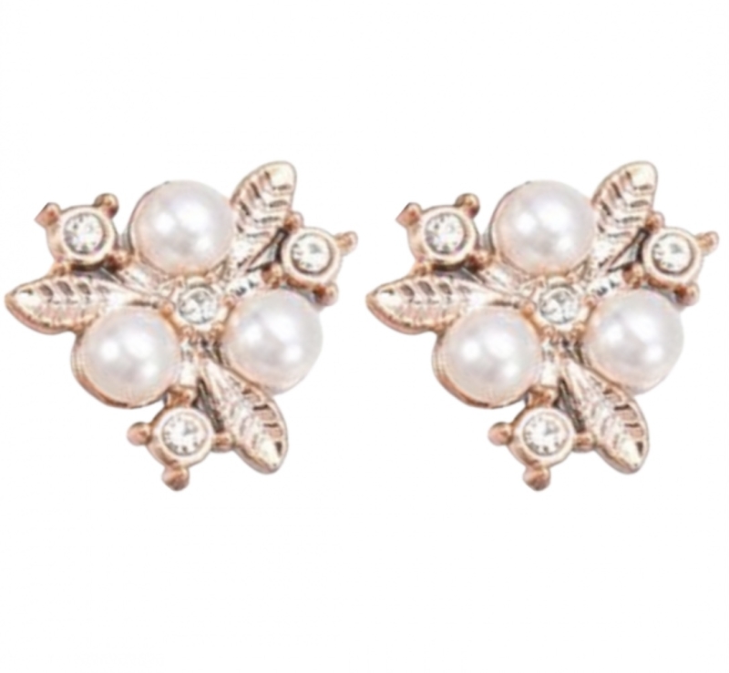 Clip oorbellen Juls parel goudkleurig vol kunststof 2 cm