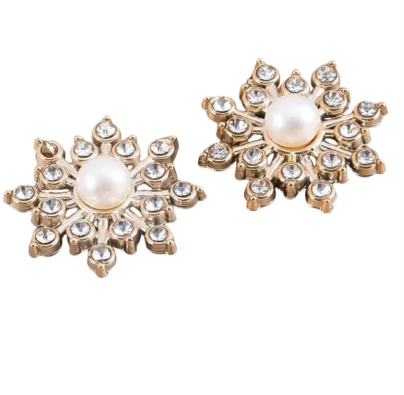 Clip oorbellen Ster  parel goudkleurig vol kunststof 2 cm