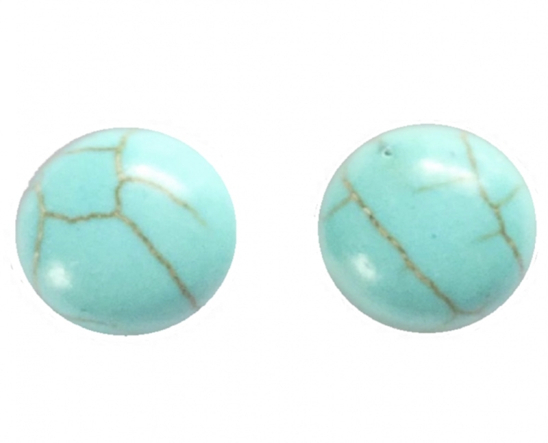Magneet oorbellen Turquoise  10 mm
