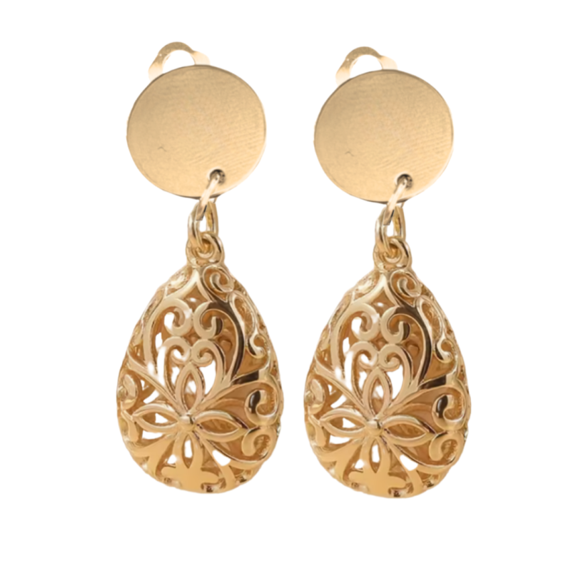 Clip oorbellen Goudkleur Yola 14K goudverguld 3.5 cm