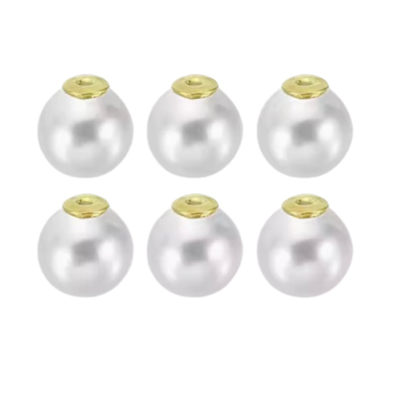 6 Luxe Anti prik oorbel achterkant parel goudkleur