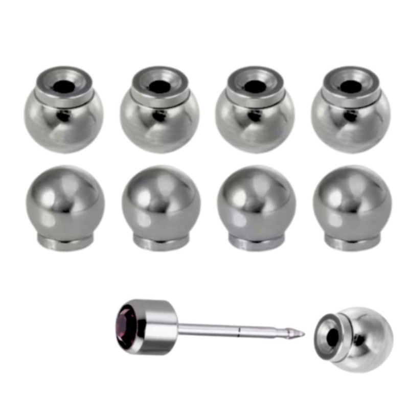 8 anti prik achterkant oorbel RVS kleur