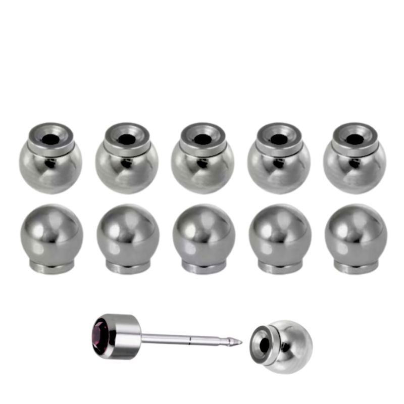 10 anti prik achterkant oorbel RVS kleur