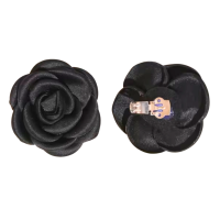 Schoenclips zwarte bloem 7 cm