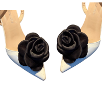 Slipper clipper  zwarte bloem 7 cm