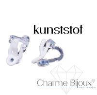 Clip oorbellen Parel vol kuststof  12 mm