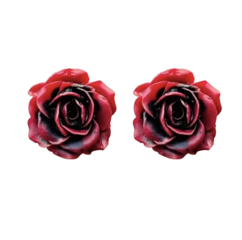 Magneet oorbellen roos Bordeaux  9 mm