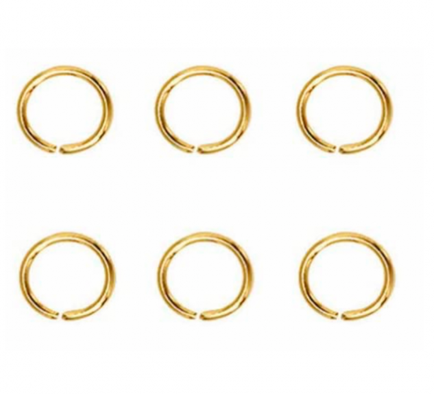 6 Sieraden oogjes 14k Goldplating 6 x 0.6 mm
