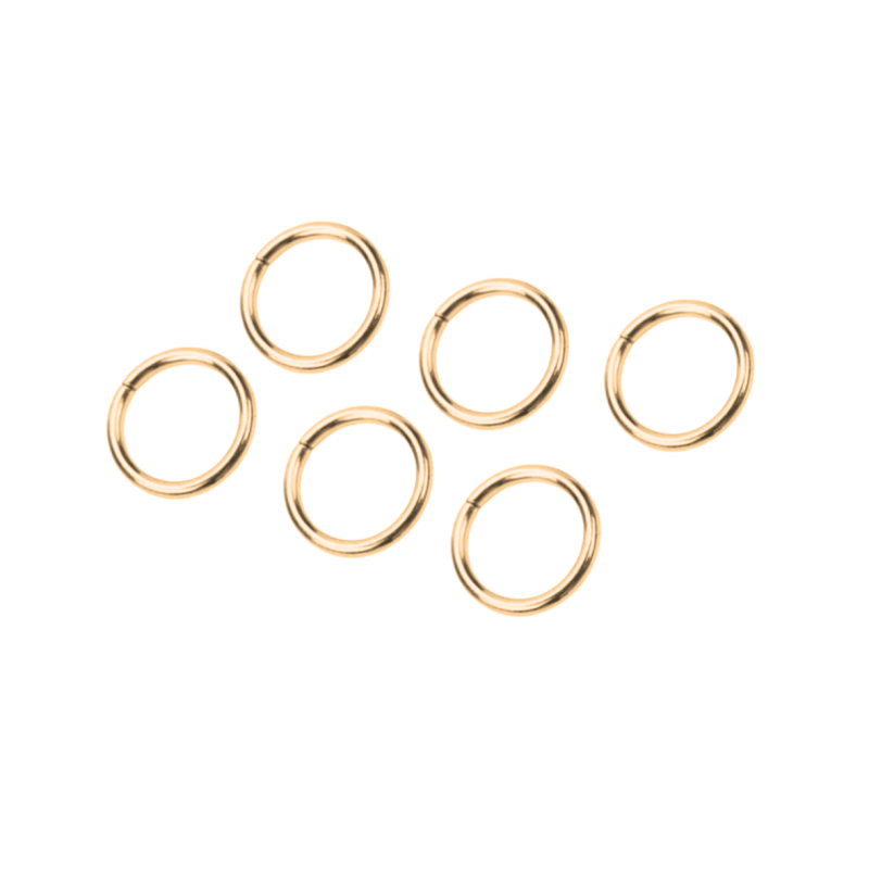 6 sieradenoogjes  - 14k goldplating - zilver 7 x 0.7 mm