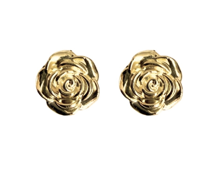 Magneet oorbellen Bloem goudkleurig