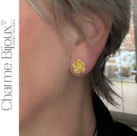 Magneet oorbellen Bloem goudkleurig