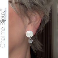 Magneet oorbellen Hart Zilverkleur lang 2.5 cm