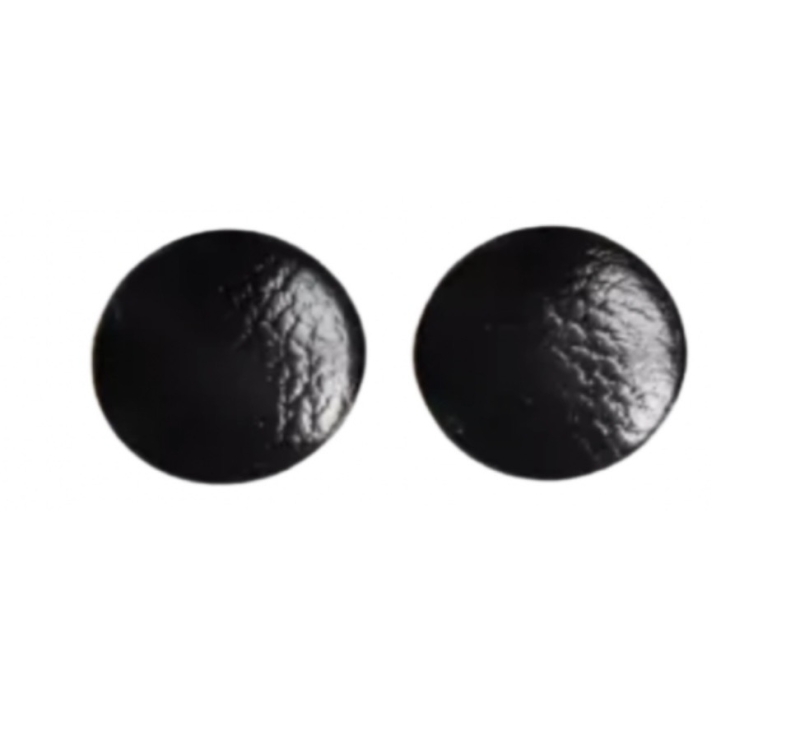 Magneet oorbellen Leer zwart 1 cm