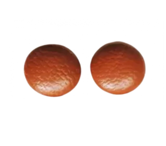 Magneet oorbellen Leer Bruin 1 cm