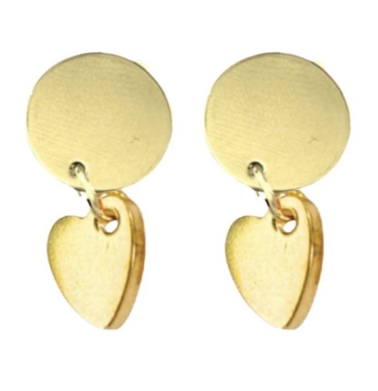 Magneet oorbellen Hart goudkleur 2.5 cm