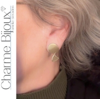 Magneet oorbellen Hart goudkleur 2.5 cm