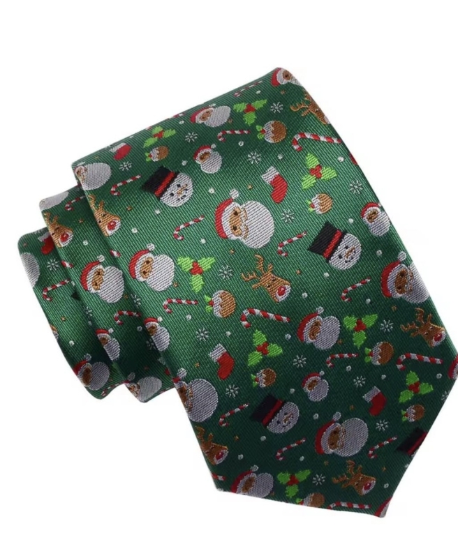 Kerst Stropdas groen kerstman