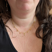 Ketting star en shine goudkleurig rvs 40+5cm