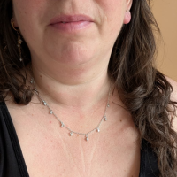 Ketting star en shine zilverkleurig RVS 40+5cm