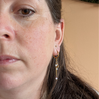 Oorbellen star wit  5 cm