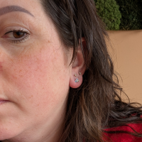 Oorknopjes schroef kleurrijke bloem RVS