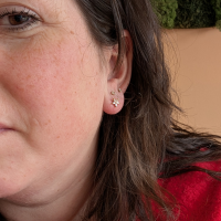 Oorknopjes  schroef shiny flower RVS